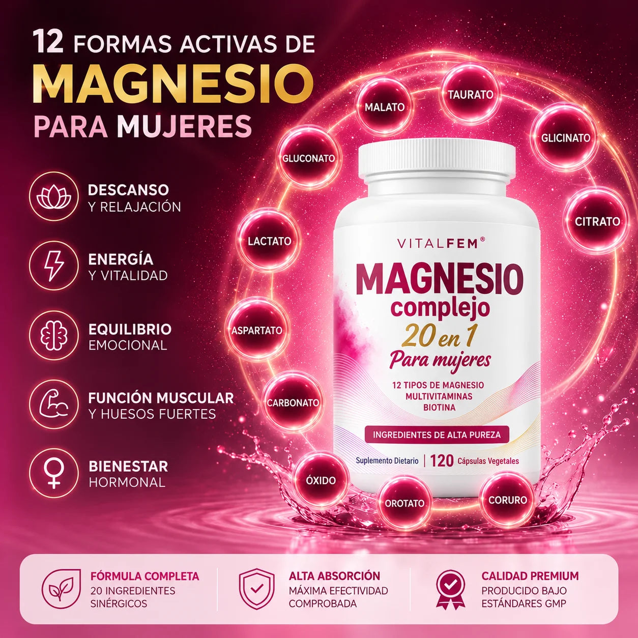VITALFEM® - Complejo Magnesio 20 en 1